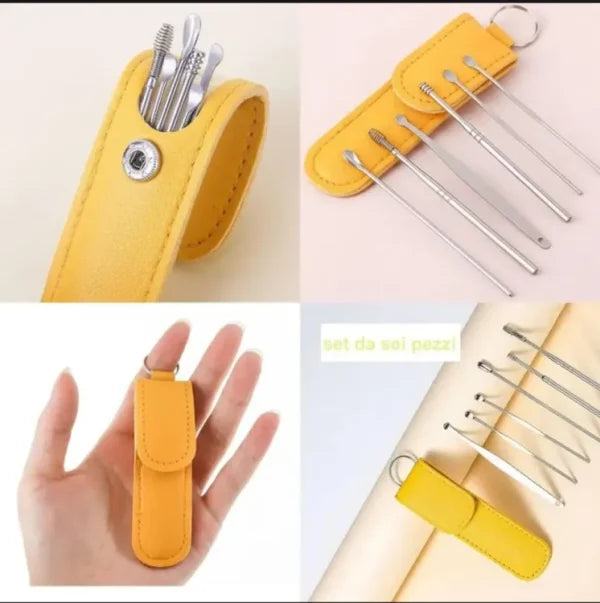 Ear Wax Cleaning Kit, 6 Pcs Ear Pick Tools, Wax Removal Kit